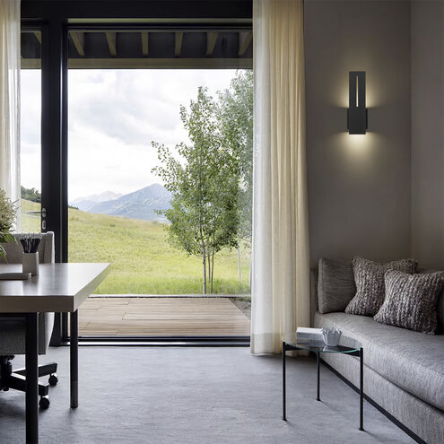 Slot LED 15 inch Sand Black Outdoor Wall Sconce